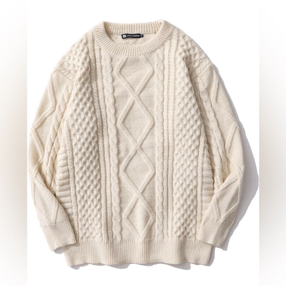 Cableknit cream xxl sweater